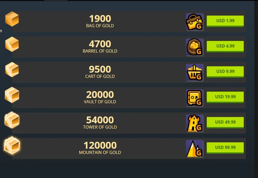 T Gold Package Selection