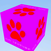 A 2x2x2 block of the NO TEXTURE Block
