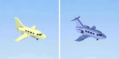 The stolen model that won 3rd Place in the contest (Left), compare to the original model with more than 1000 sold (Right)