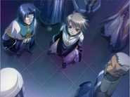 White Clothes meeting with Key people Saji and Ukitsu in Koihime†Musou