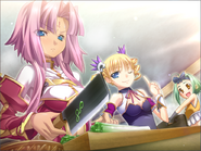 Karin and Renfa cooking with the support of Ruru