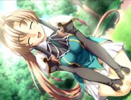 Bachō at the end of her route in the PS2 version of Koihime†Musō