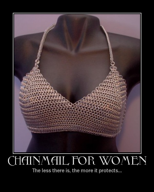 Not from a movie or game, but a chainmail bikini is still fun