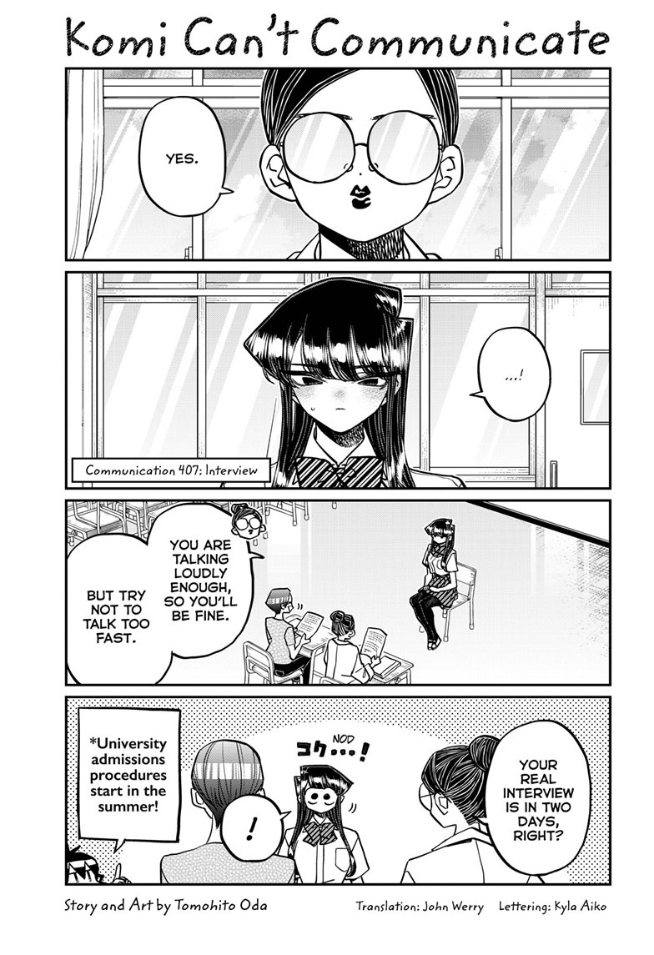 Komi-san wa Komyushou Desu Manga Chapter 399