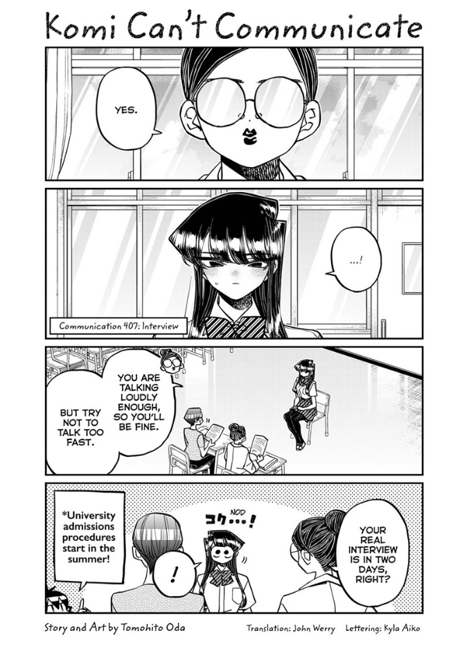 Komi-san wa Komyushou Desu Manga Chapter 401