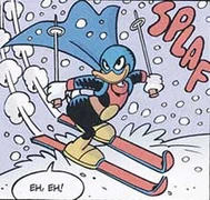 Τα ατμοκίνητα σκι, όπως εμφανίζονται στην ιστορία Ο Φαντομίας στα Χιόνια