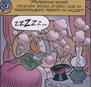 Η λάμπα υπνωτισμού, όπως εμφανίζεται στην ιστορία Il ladro e il miliardario (Ο Κλέφτης & ο Μεγιστάνας)