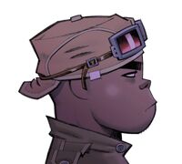 Russel as he appeared on the cover of Demon Days.