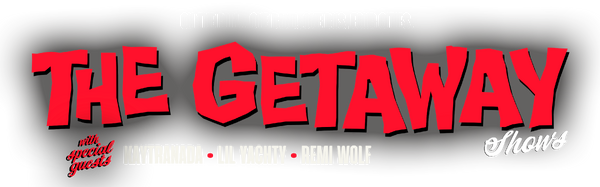 The Getaway Shows logo. Used as a banner on the Gorillaz.com tour page.