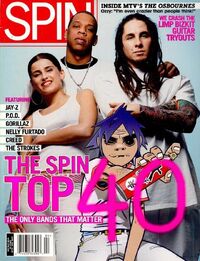 On the cover of Spin magazine.