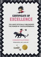 A certificate you would receive when winning the mini game on the mixed-reality app