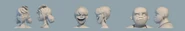 Facial stills of the character models for the Día de los Muertos video.