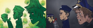 Comparison of the Black Clouds pirates from the Rhinestone Eyes storyboard and fanmade music video.