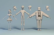 Character models for the Día de los Muertos video.