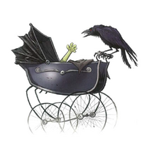 Infant Murdoc in a carriage.