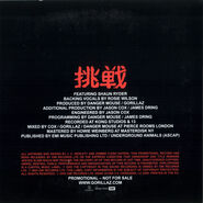 Back cover for the promo CD.