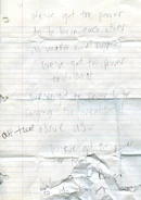 A page found at the writing desk in 2-D's room.