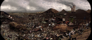 The landfill viewed from the binoculars