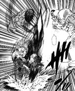 Gokurou saving Kobushi and cutting Hakai's arm