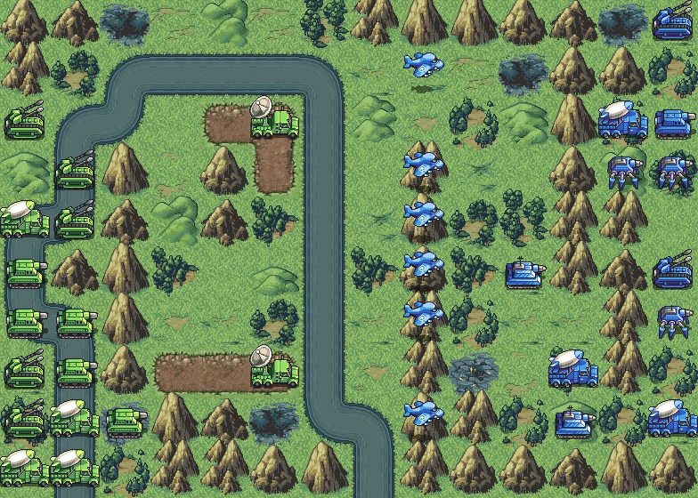 Battalion Vengeance Mission 3 Air to the Throne Map (shown Stealth Tanks)