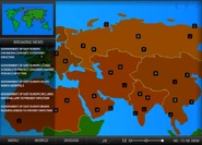 A World Map view later in the game