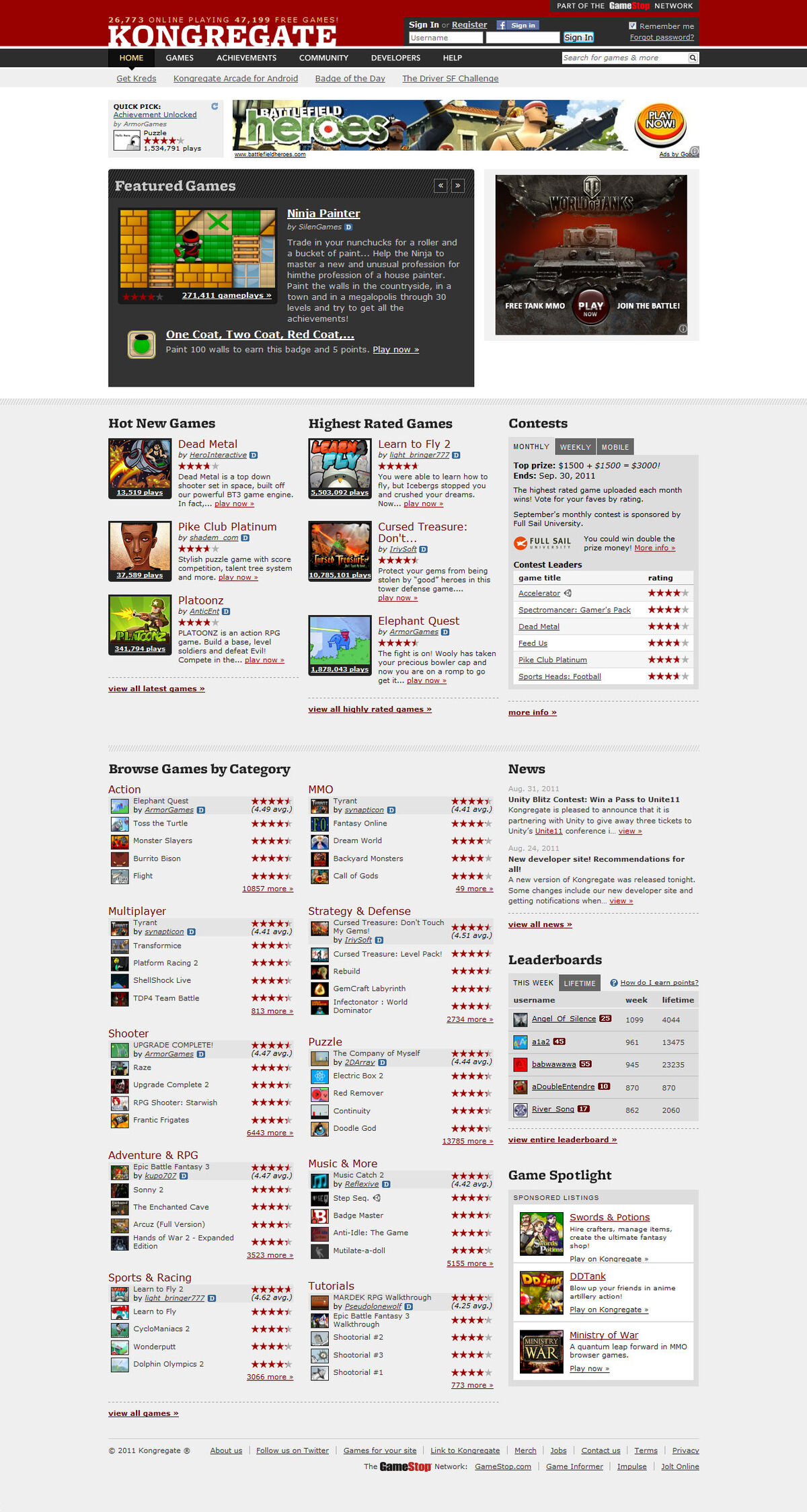 Time Names Kongregate One Of The 50 Best Websites - Game Informer