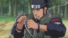 Asuma utilizing taijutsu