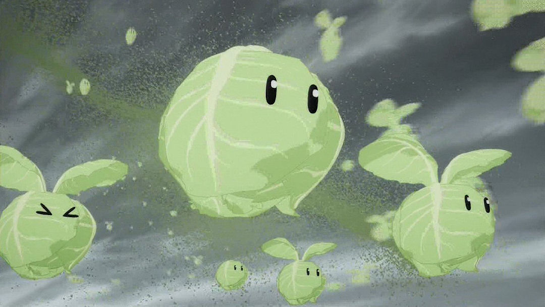 Premium Photo | The cartoon cabbage is on a green surface in the style of  animeinspired character designs