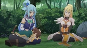 Aqua consoles Kazuma about being molested by Orcs