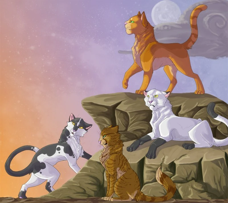 Коты воители предводители грозового племени. Коты воители персонажи. Коты воители предводители грозового племени. Коты воители огнезвезд и звездный луч. Коты воители племена грозовое племя.
