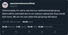 The announcement tweet which made fans surprised