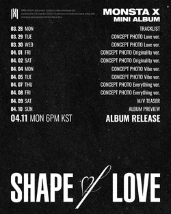 MONSTA X'S - 11TH MINI ALBUM [SHAPE OF LOVE]