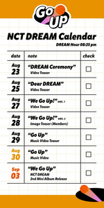 NCT Dream We Go Up calendar
