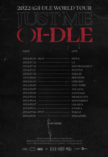 (G)I-DLE 2022 (G)I-DLE World Tour 'Just Me ()I-DLE' poster