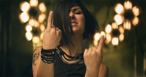 Yasmine in the "Live for the Night" video