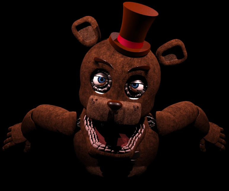 A withered red panda animatronic inspired by five nights at freddys