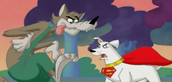 Krypto and the wolf.