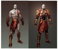 Kratos pelando en color rojo