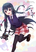 Yuna in a school uniform