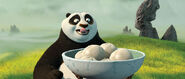 Po being offered a bowl of dumplings