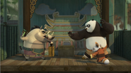 Po and Shifu battling Taotie