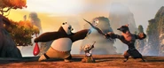 Po fighting a wolf with an instrument