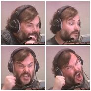 Jack Black recording in the booth for Po