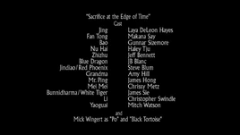 Sacrifice at the Edge of Time cast end title
