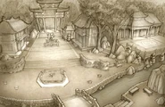 Market Square environment layout; art by Brian White