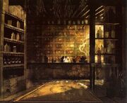 Early concept artwork of the jail's "tea house" entrance by Jon Klassen