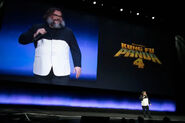 Jack Black at CinemaCon 2023 announcing the film