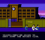 Kunio, Yōichi and Shinichi in Go-Go! Nekketsu Hockey Club Slip-and-Slide Madness