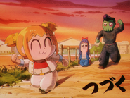 Popuko and Pipimi dressed as Kunio and Riki in Pop Team Epic