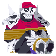 Skullmageddon's sprite in River City Girls 2